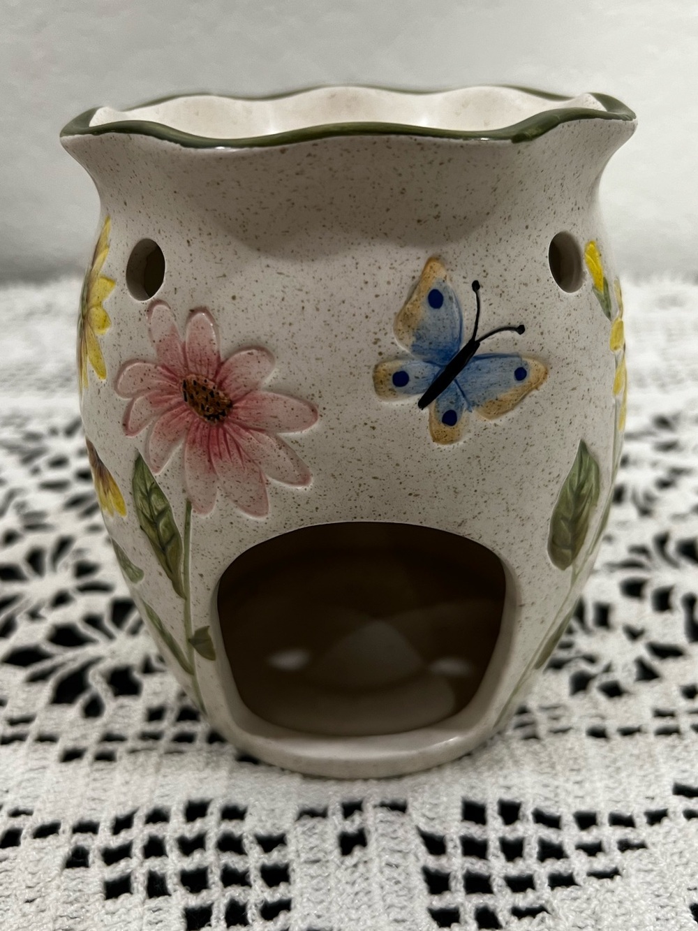 🕯️✨ Cottage Floral Ceramic Candle Warmer ✨🕯️